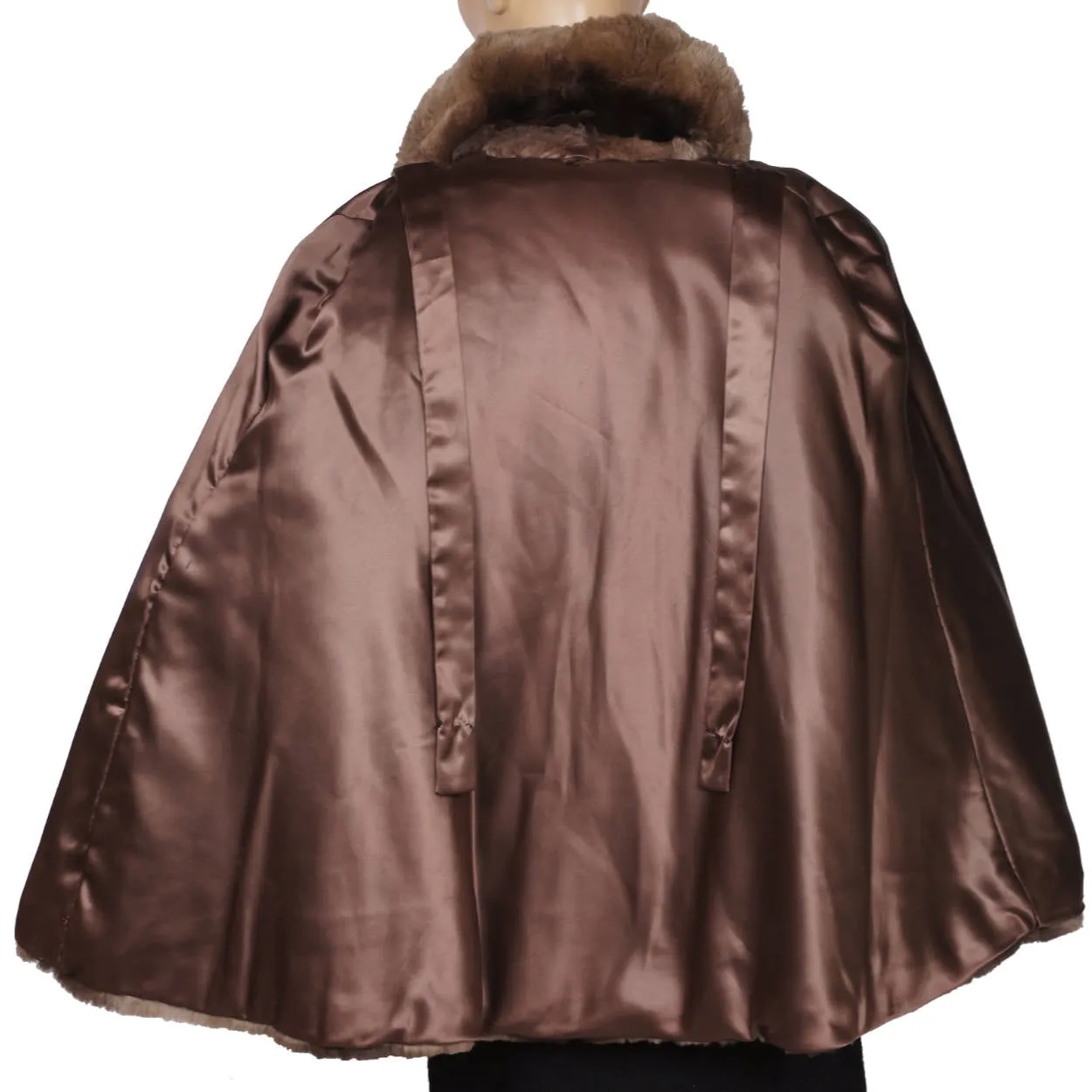 Vintage 1940s Sheared Beaver Fur Cape Size M
