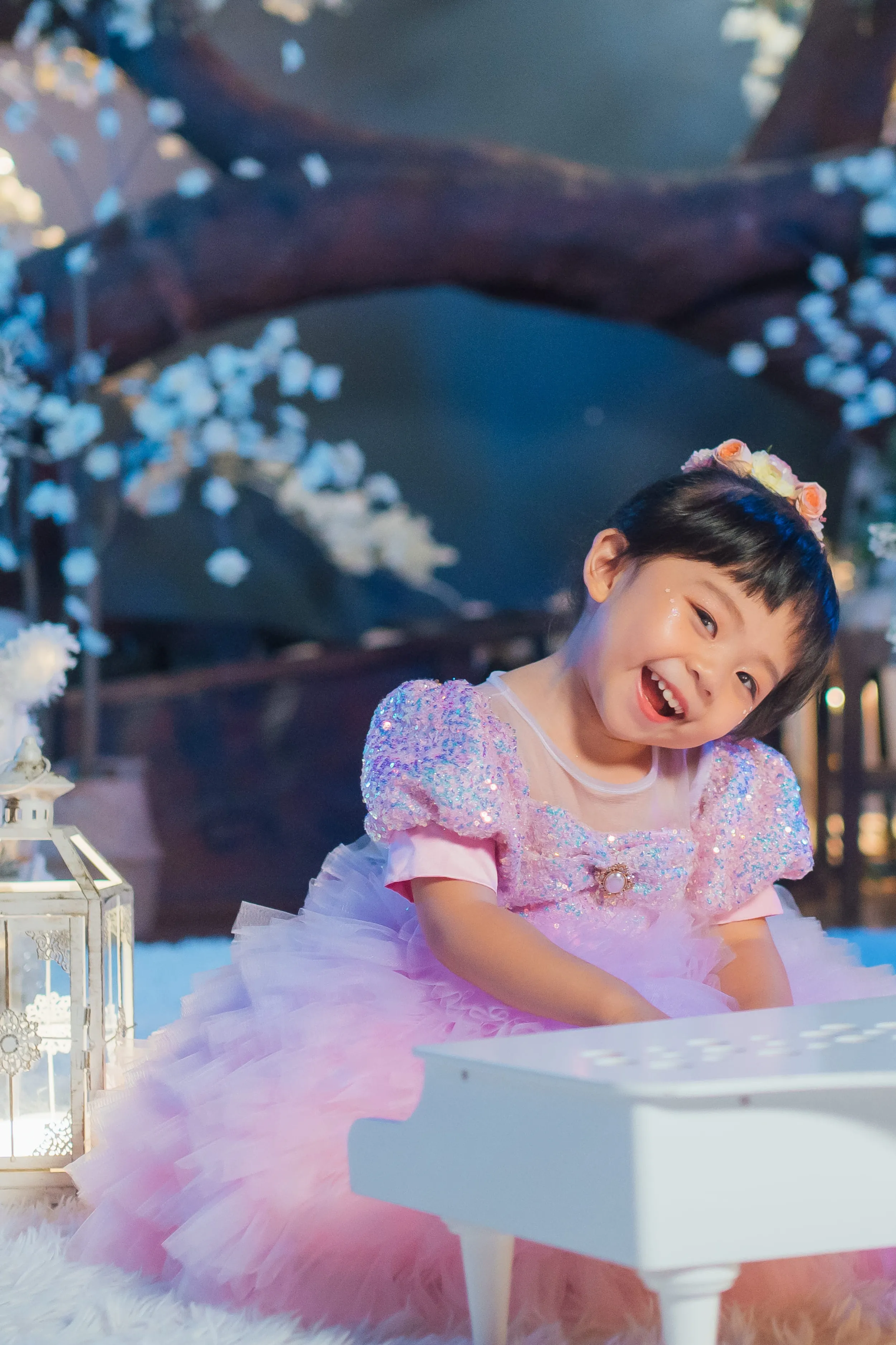 White Sugar Plum Fairy Ombre Tulle Dress