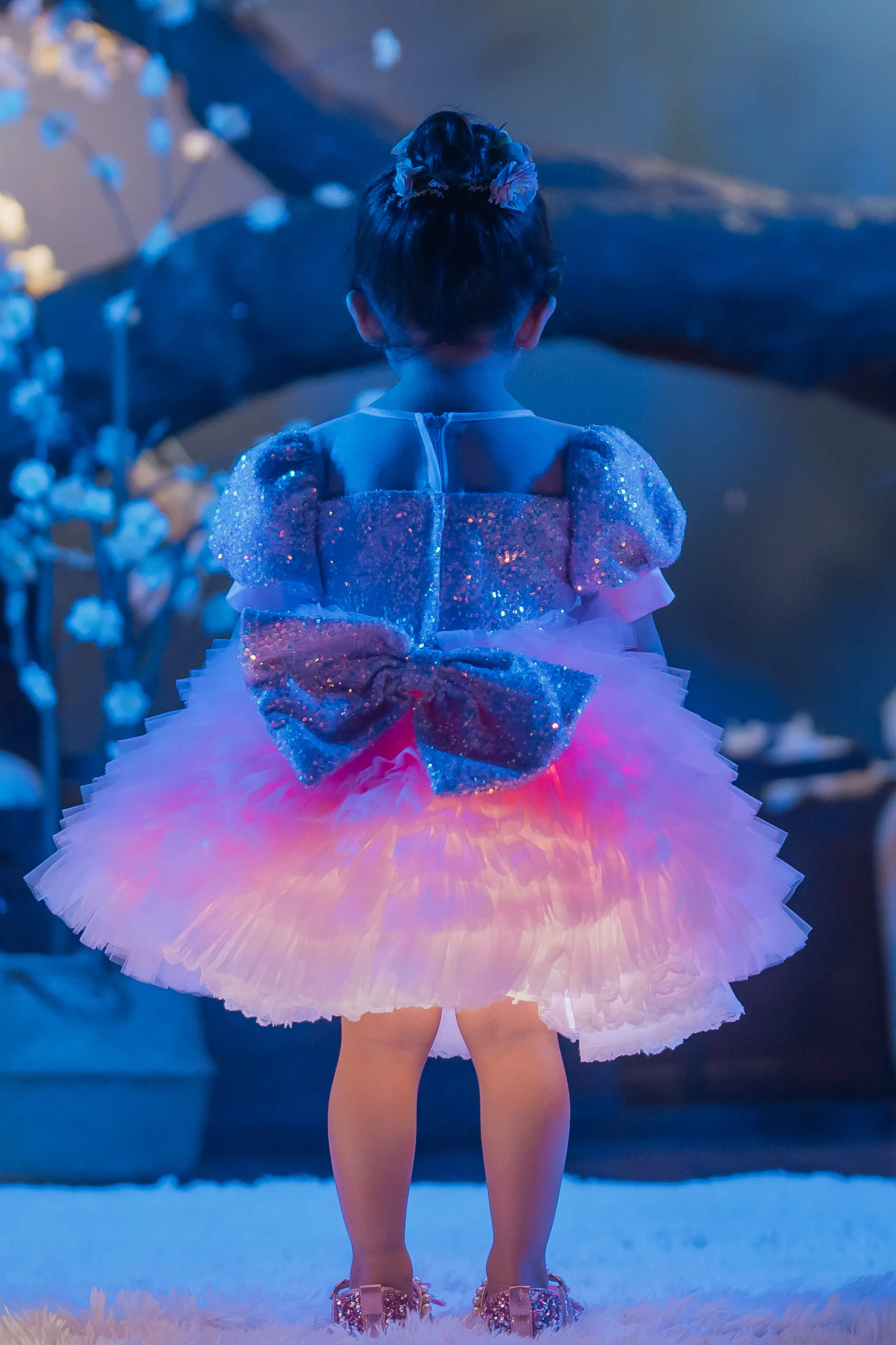 White Sugar Plum Fairy Ombre Tulle Dress
