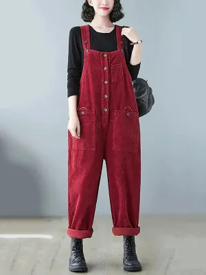 Women Solid Corduroy Jumpsuits