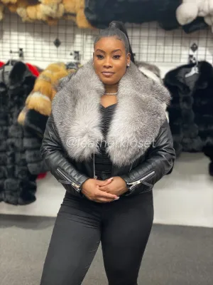 Women's Jay Biker Full Fox Fur [Silver Fur]