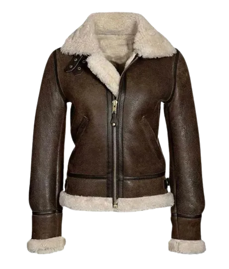 Womens Nayeli RAF Aviator Real Leather Lambskin Jacket